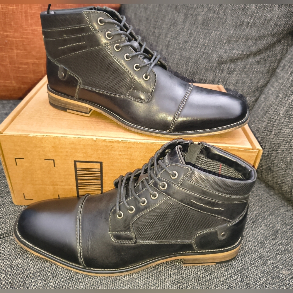Steve Madden Black Mens Lace-Up Chukka Boots